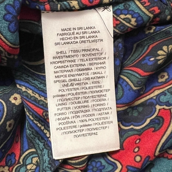 NWT Lauren Ralph Lauren Paisley Georgette Long Sleeve Dress Navy Multi Size 4 - Picture 7 of 10